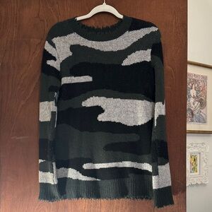 Aqua Cashmere Camouflage Knit Sweater